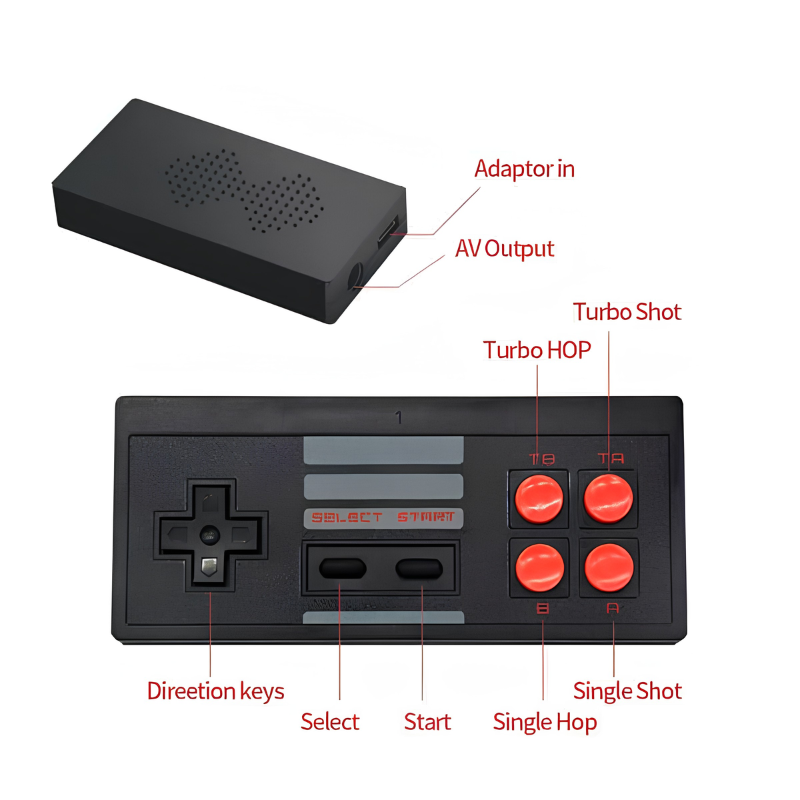 Extreme Mini Game Box Wireless TV Video Game BUILT-IN 620 AV 8 Bit Classic Games