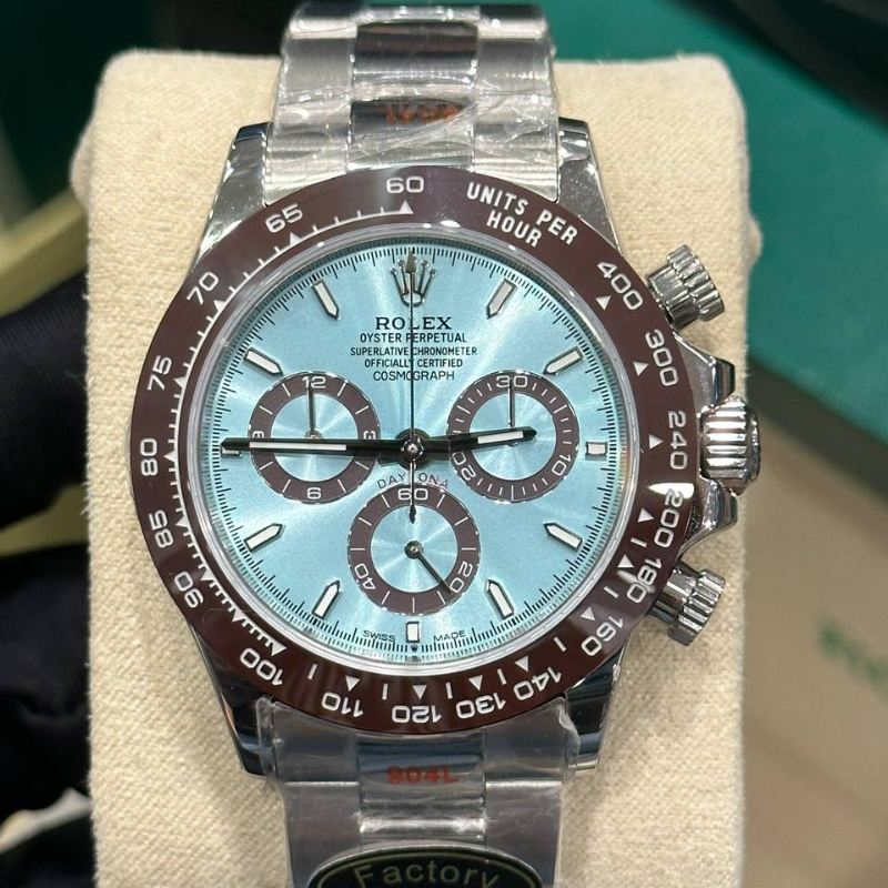 R0lex Oyster Perpetual Cosmograph Daytona Ice Blue Brown Bezel Watch