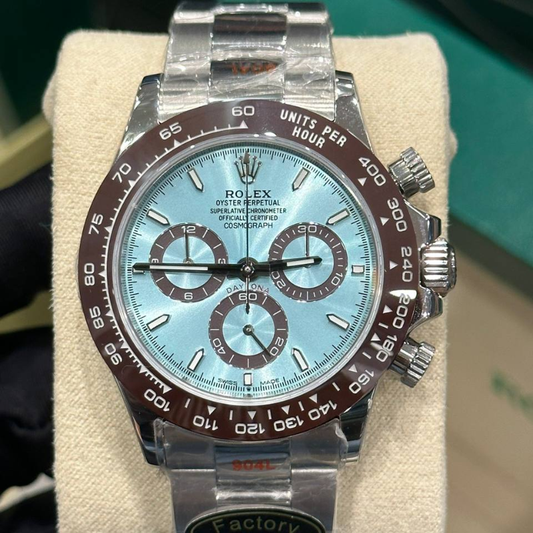 R0lex Oyster Perpetual Cosmograph Daytona Ice Blue Brown Bezel Watch