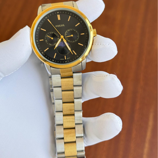 Fos_sil Premium Two-Tone Moonphase Multifunction Watch