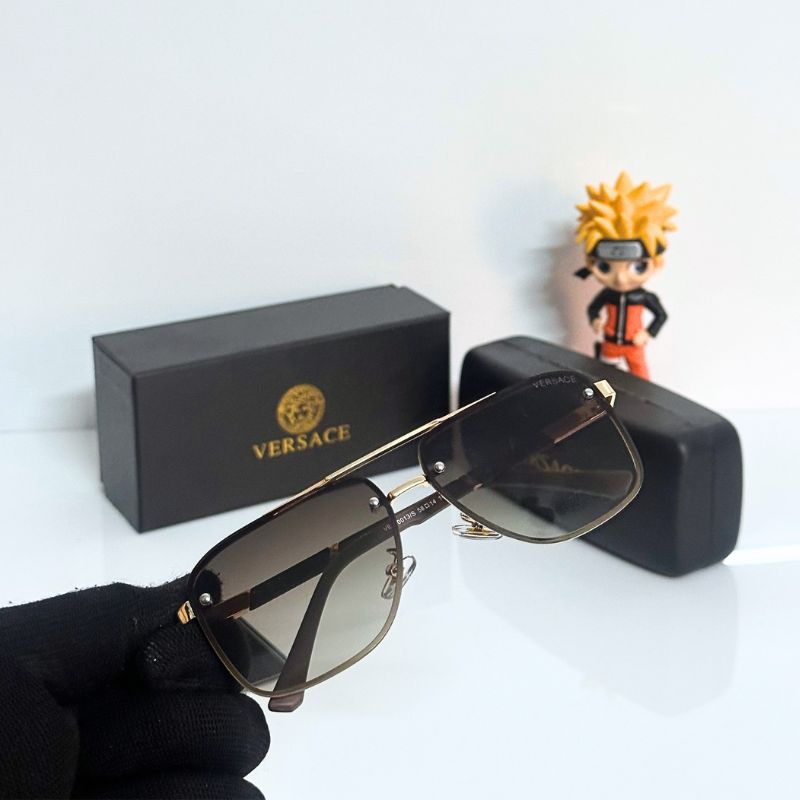 Vers@ce Style Luxury Black Rimless Sunglasses for Men &amp; Women | Premium UV400 Shades