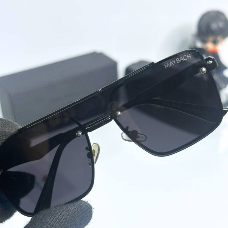 Mayb@ch Luxury Rimless Black Sunglasses with Gold Frame | Premium UV400 Shades for Men & Women