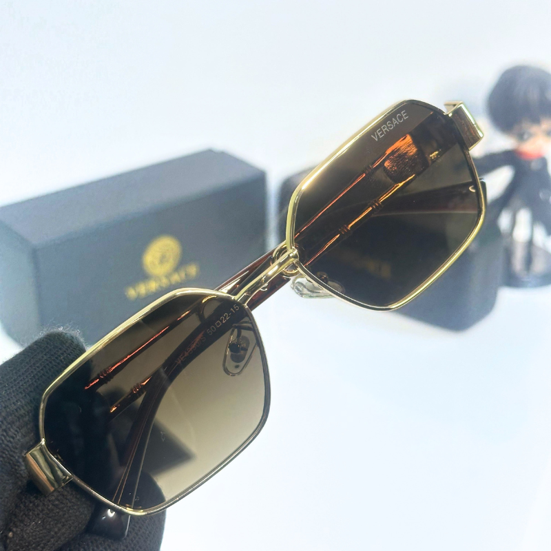 Vers@ce Style Luxury Black Rimless Sunglasses for Men &amp; Women | Premium UV400 Shades