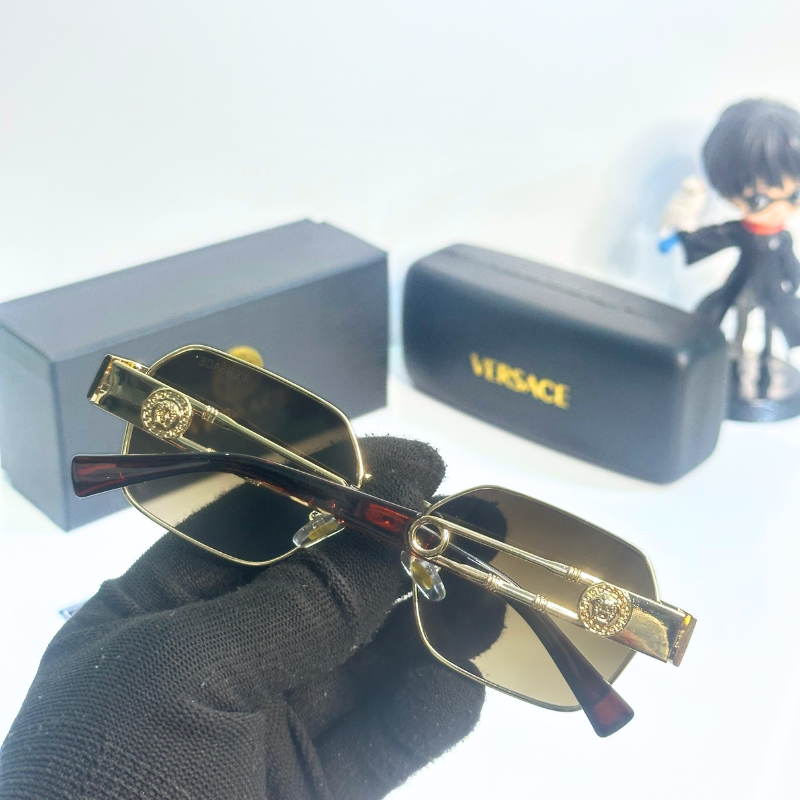 Vers@ce Style Luxury Black Rimless Sunglasses for Men &amp; Women | Premium UV400 Shades