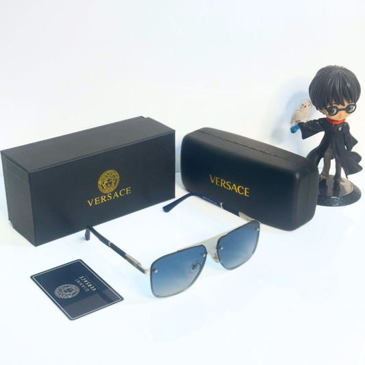 Vers@ce Style Luxury Black Rimless Sunglasses for Men &amp; Women | Premium UV400 Shades