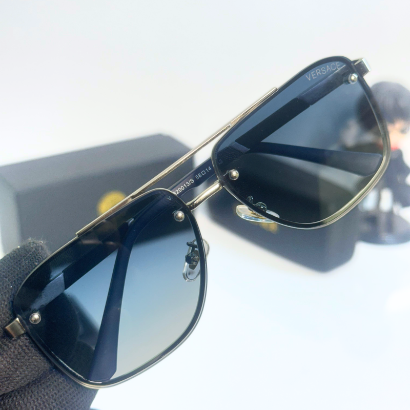 Vers@ce Style Luxury Black Rimless Sunglasses for Men &amp; Women | Premium UV400 Shades
