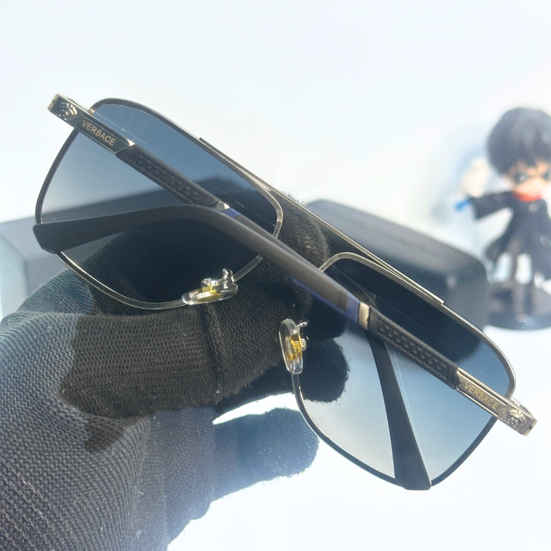 Vers@ce Style Luxury Black Rimless Sunglasses for Men &amp; Women | Premium UV400 Shades