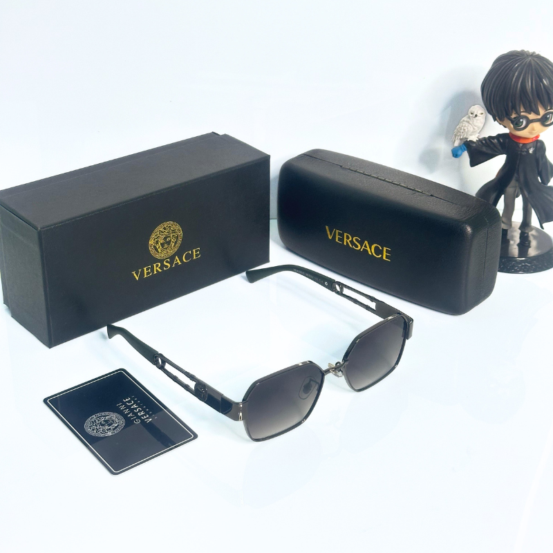 Vers@ce Style Luxury Golden Rimless Sunglasses for Men &amp; Women | Premium UV400 Shades