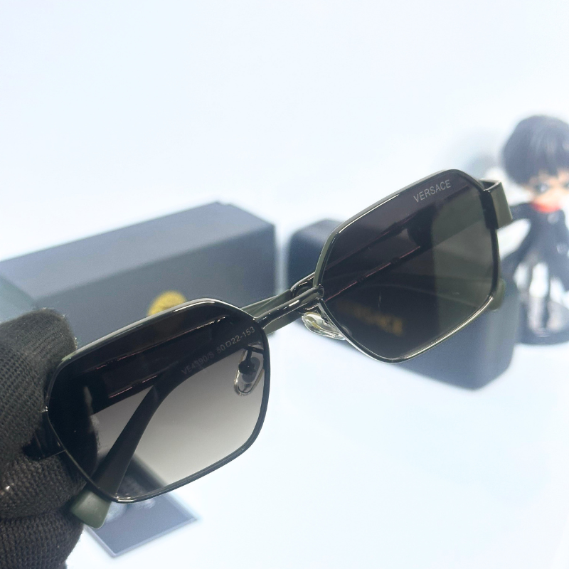 Vers@ce Style Luxury Golden Rimless Sunglasses for Men &amp; Women | Premium UV400 Shades
