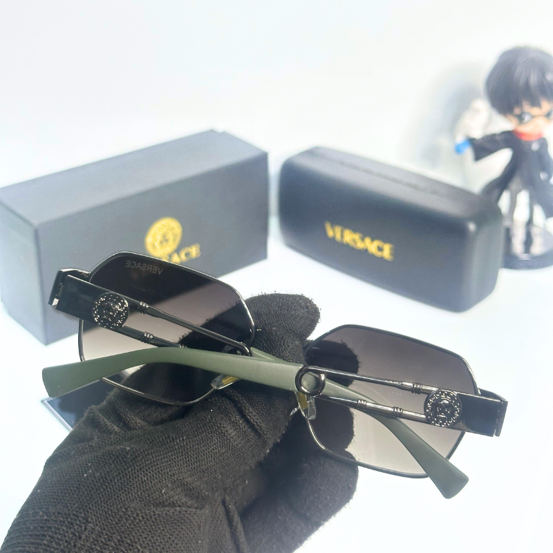 Vers@ce Style Luxury Golden Rimless Sunglasses for Men &amp; Women | Premium UV400 Shades