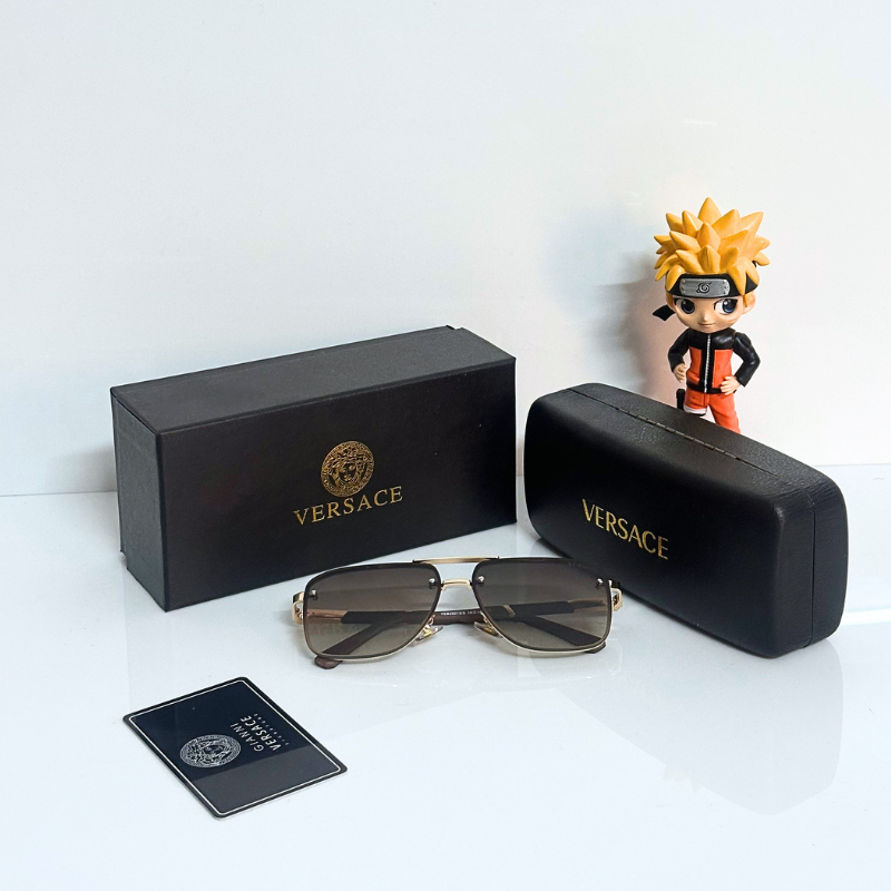 Vers@ce Style Luxury Black Rimless Sunglasses for Men &amp; Women | Premium UV400 Shades