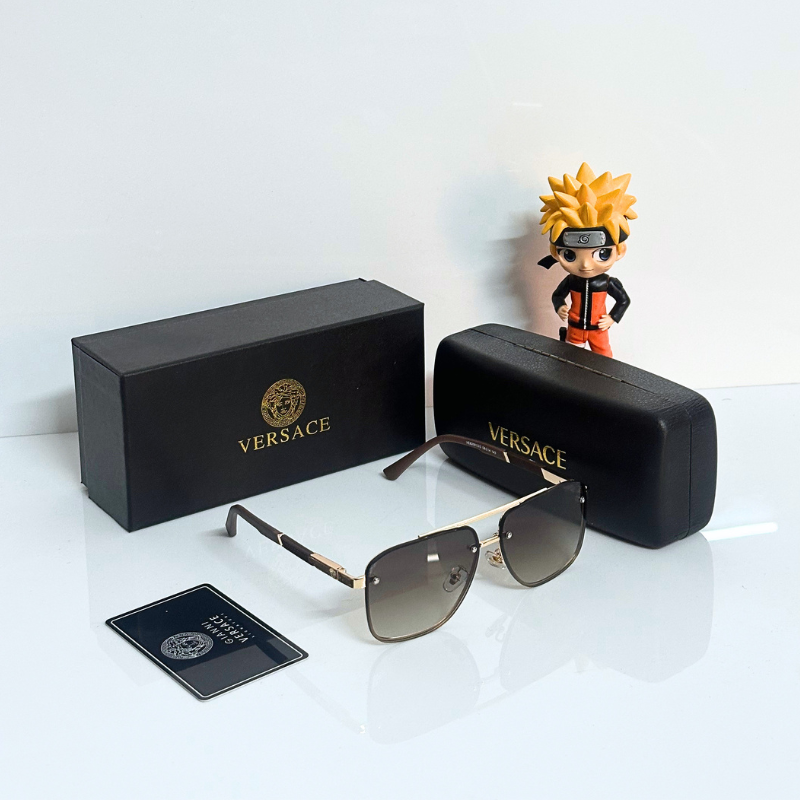 Vers@ce Style Luxury Black Rimless Sunglasses for Men &amp; Women | Premium UV400 Shades