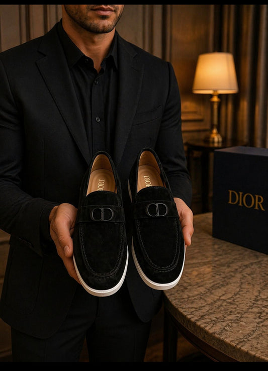 Di_or Granville Loafer in Black Suede