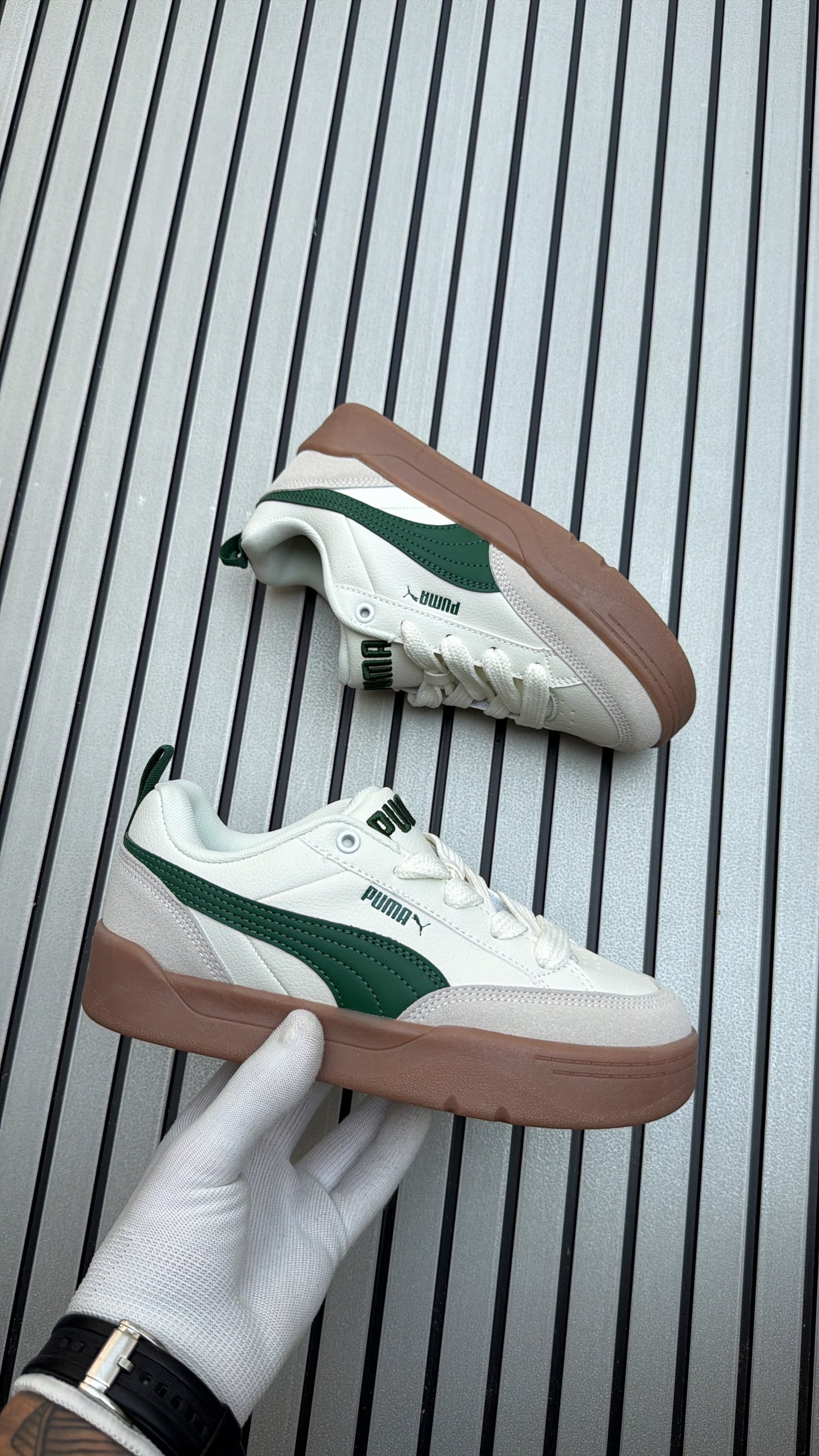 PU_MA Park Lifestyle OG Sneakers in 'Warm White / Vine / Alpine Snow'