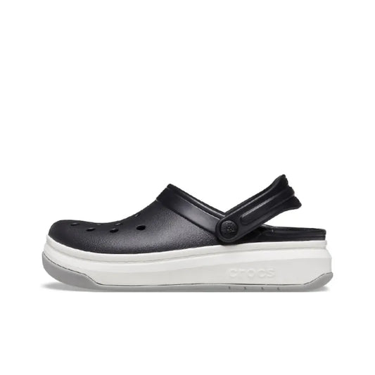 Cr_ocs Crocband Full Force EVA Anti-Slip + Abrasion-Resistant Sports Sandals for Men and Women, Black and White