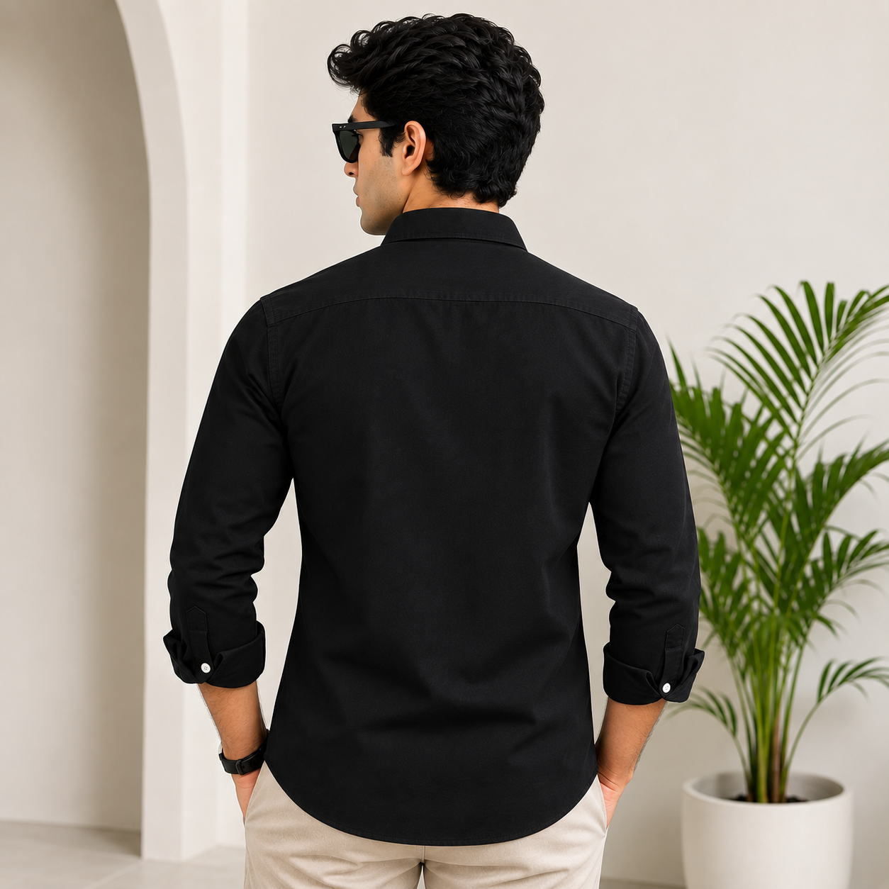 Po_lo RAL_PH LAU_REN Men’s Premium Black Oxford Shirt – Embroidered Button-Down Full Sleeve Shirt