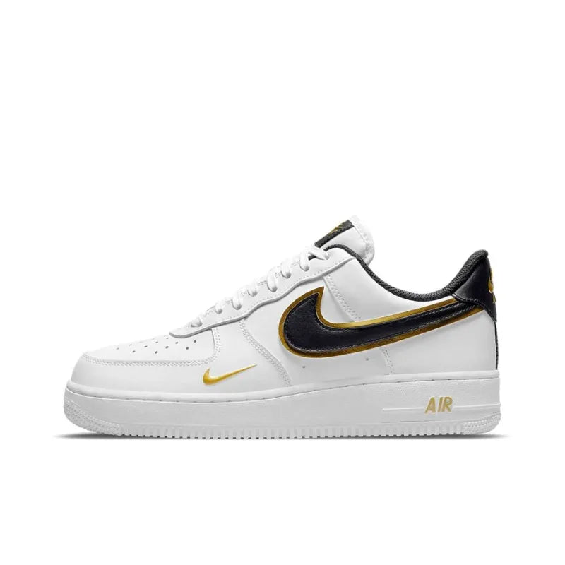 Ni_ke Air Force 1 '07 LV8 Double Swoosh White Metallic Gold