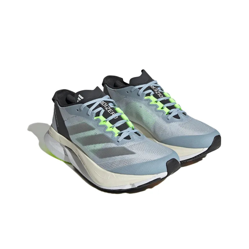 Adi_das adizero Boston 12 Mesh Low-Top Carbon Plate Running Shoes Women's Blue Silver Black