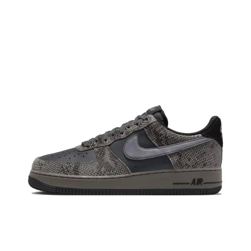 N_ike Air Force 1 Low Snakeskin Off Noir Light Carbon