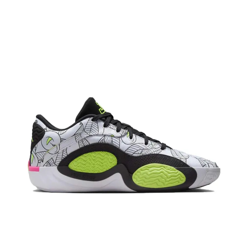 Jor_dan Tatum II "Momma's Boys" Shock Absorbers Anti-Slip Low-Top Basketball Shoes Men's White Green International Version