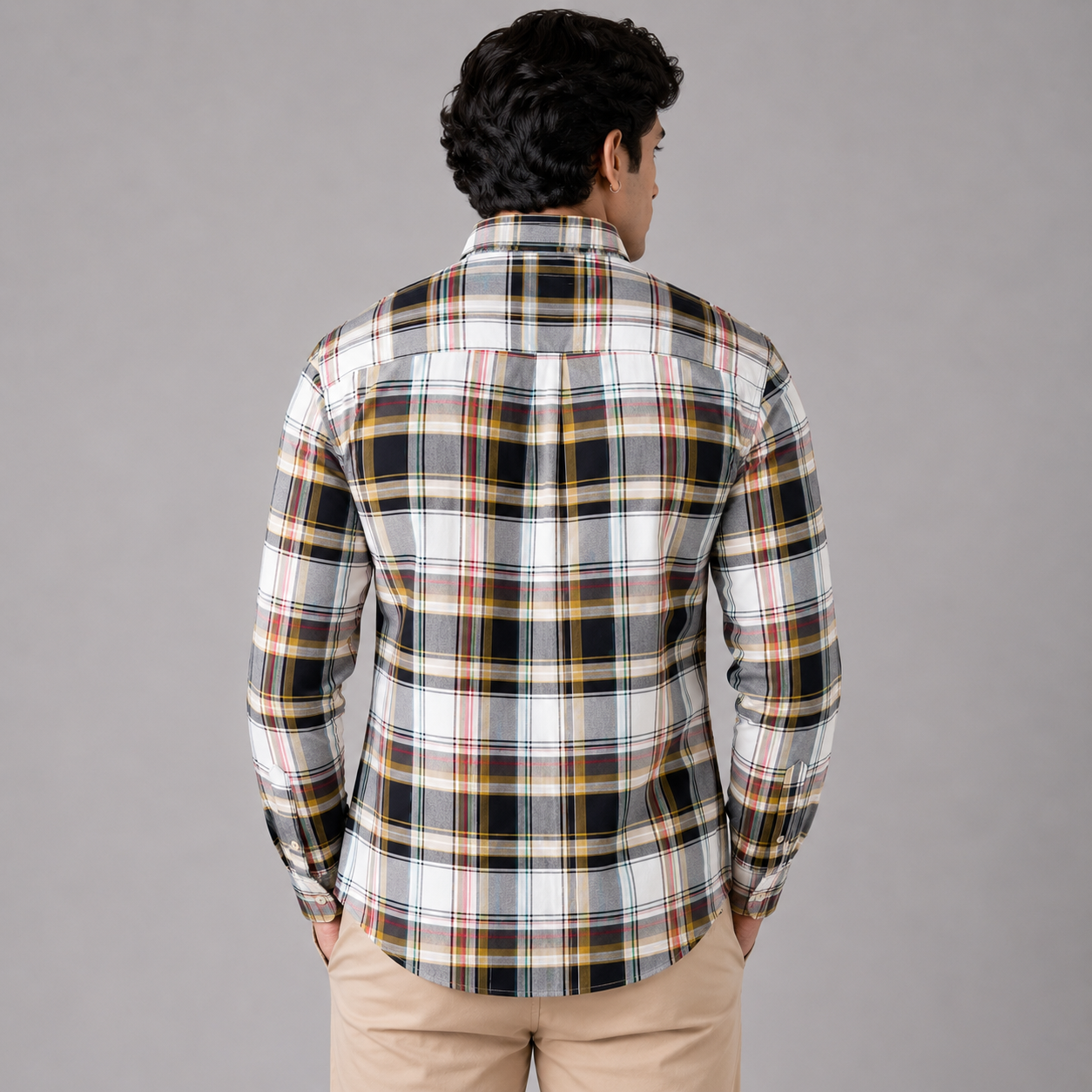 Po_lo Ra_lph Lau_ren Men’s Multicolor Plaid Check Shirt | Custom Fit Full Sleeve Button-Down Shirt