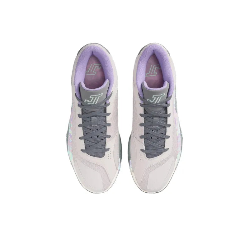 Jor_dan Tatum 2 Easter Abrasion Resistant Low-Top Basketball Shoes Men's Beige Purple Overseas Version