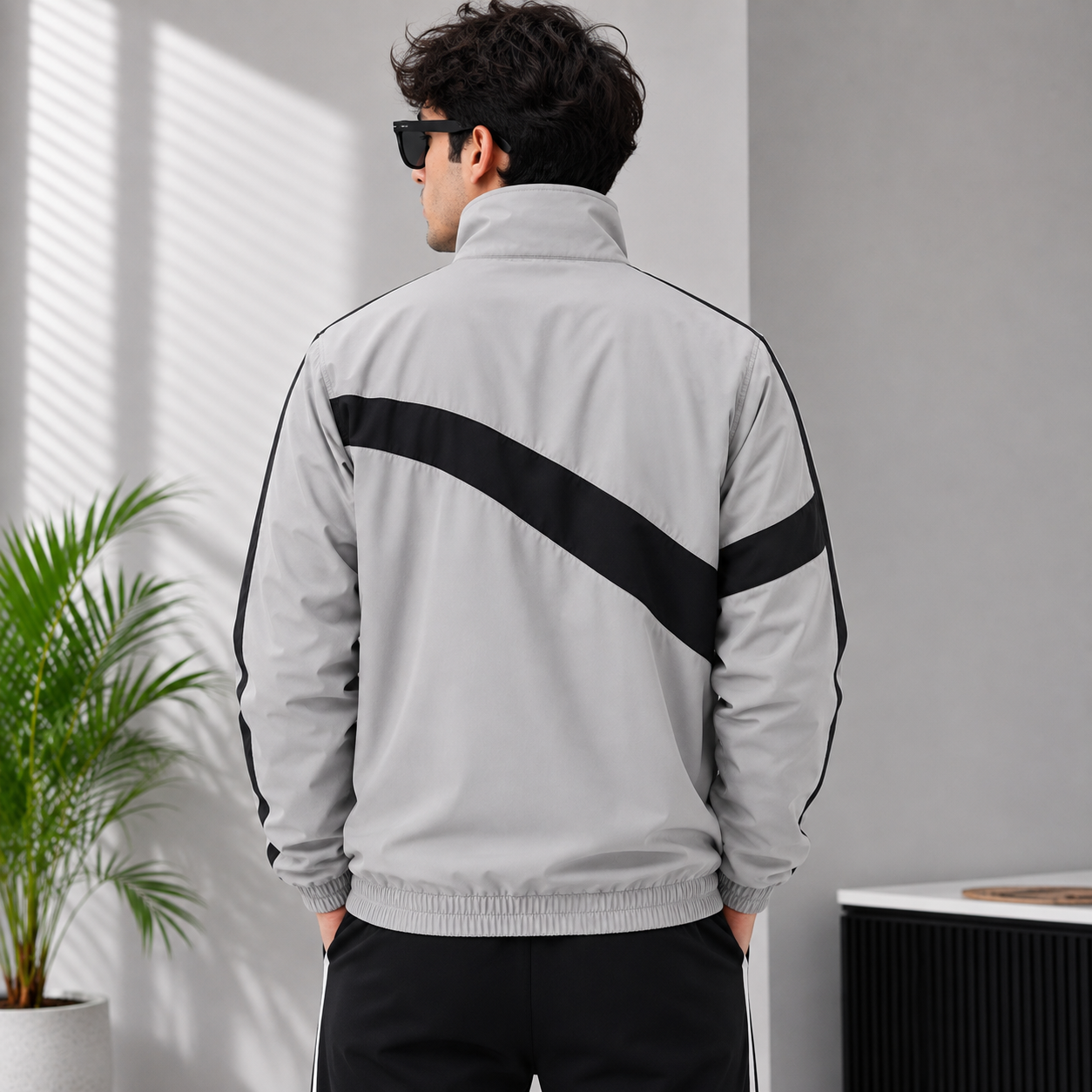 Pu_ma Men's Grey Ferrari Style Track Jacket | Lightweight Full Zip Sports Windbreaker