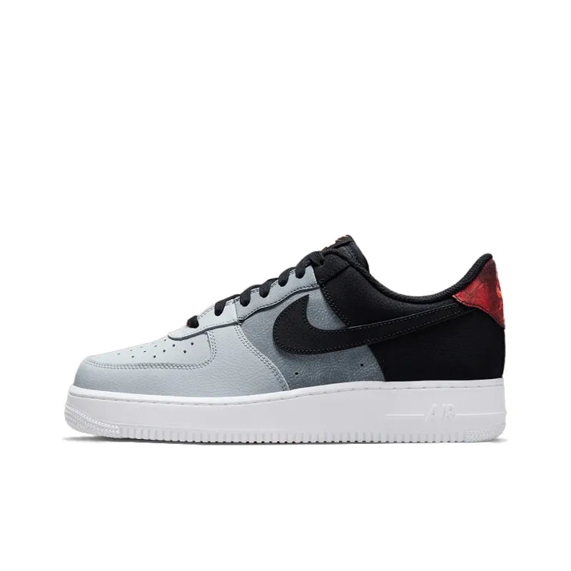 Ni_ke Air Force 1 07 LV8 Patchwork Low-Top Skateboarding Shoes Men's Black, Grey, Red