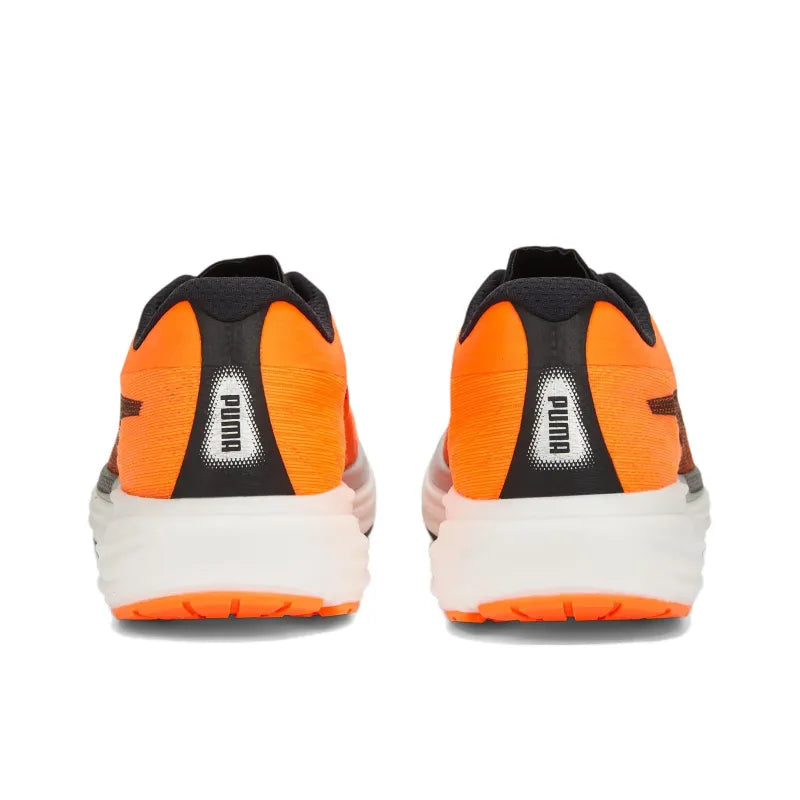 Pu_ma Deviate NITRO 2 Anti-Slip + Abrasion-Resistant Low-Top Carbon Plate Marathon Running Shoes for Men, Black and Orange