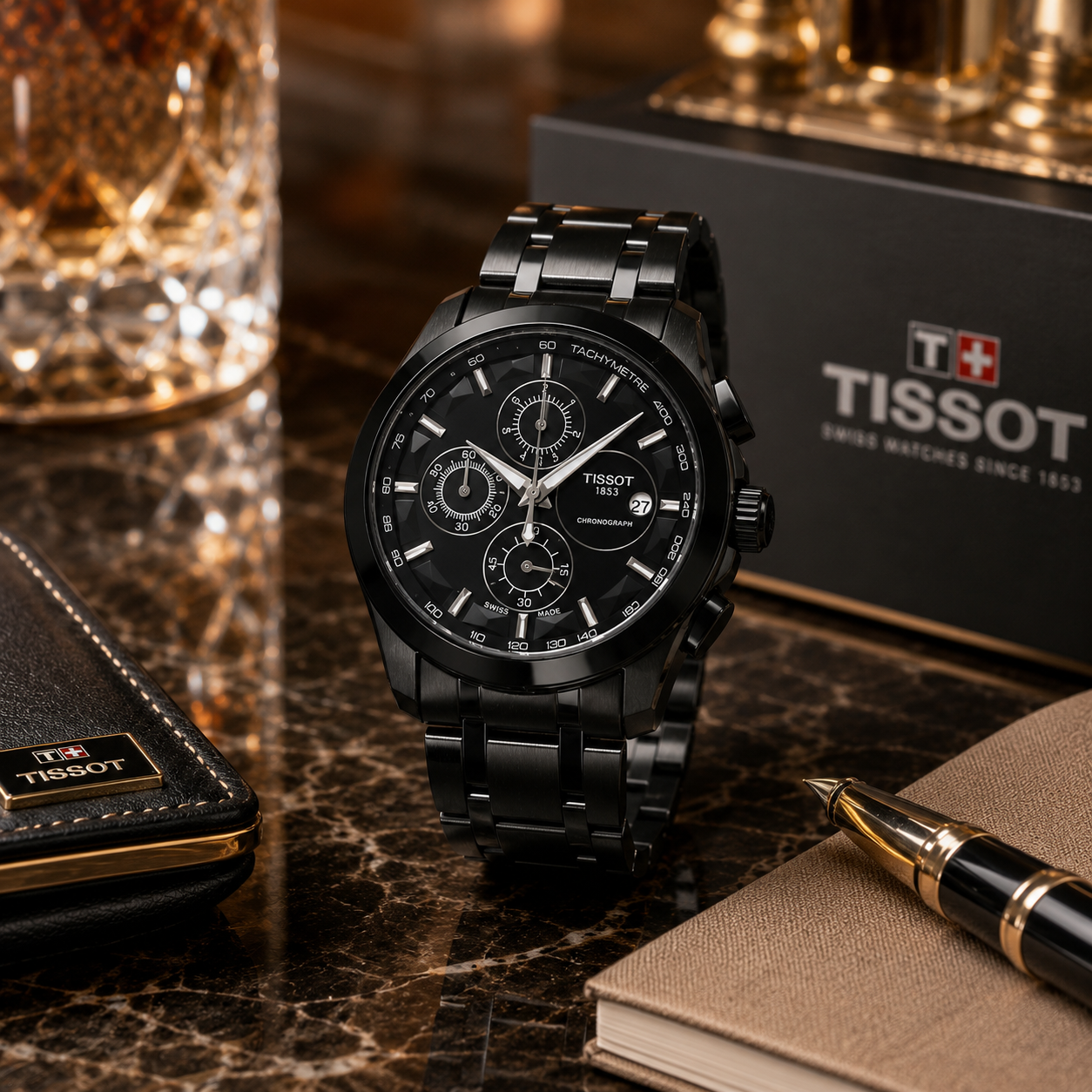 Tis_sot 1853 Men’s Black Chronograph Watch – Premium Stainless Steel Sports Edition