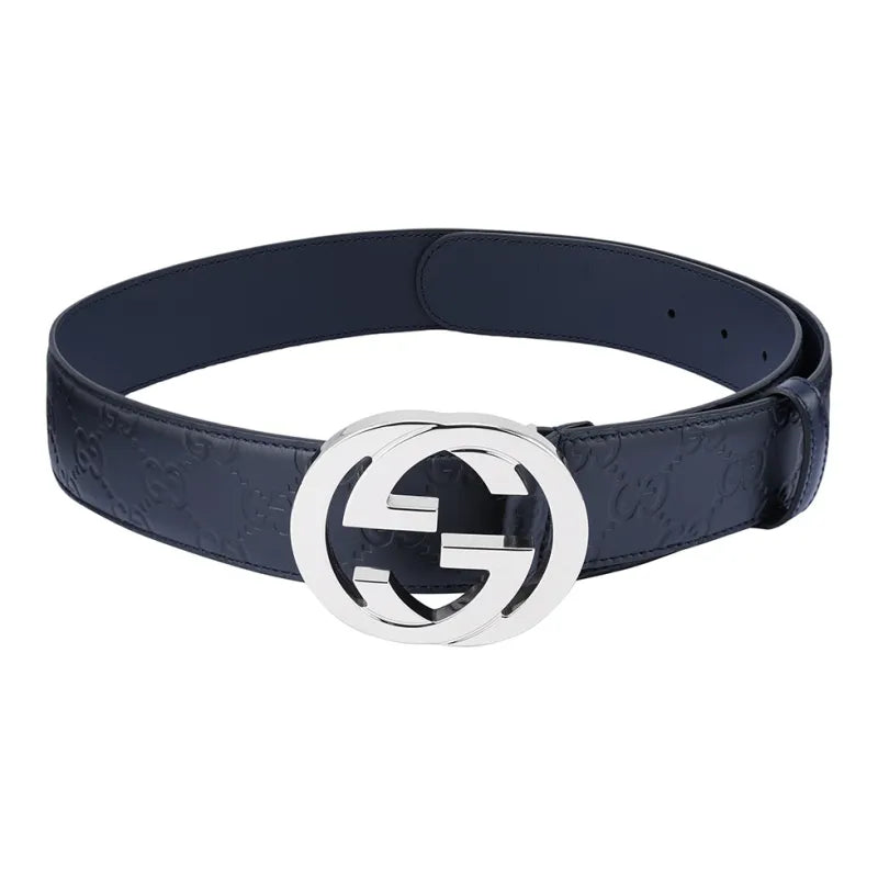Gucci Signature Nickel Hardware, Leather Belt for Men, 4cm Width