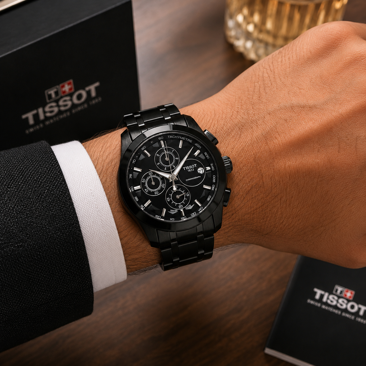 Tis_sot 1853 Men’s Black Chronograph Watch – Premium Stainless Steel Sports Edition