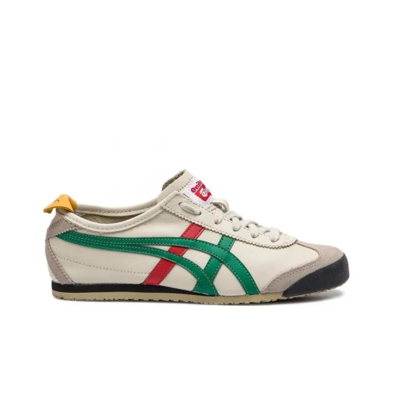 Onit_suka Tiger MEXICO 66 low-top sports casual shoes, unisex, beige and green