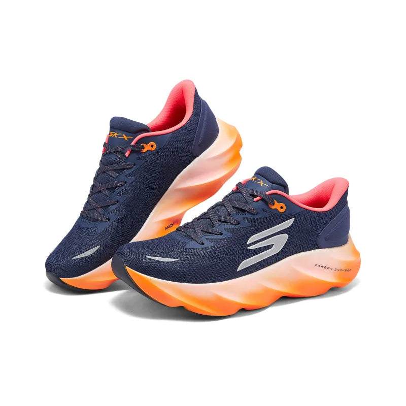 Skec_hers SKX Aero Burst Cushioning, Abrasion-Resistant Running Shoe for Men, Blue Orange