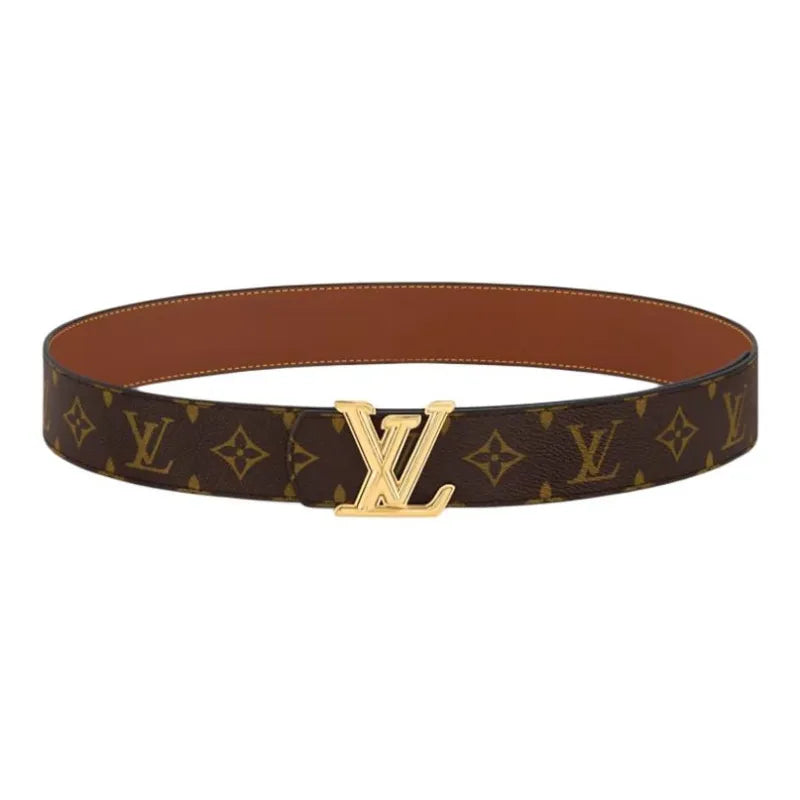 LouisVuitton Dimension Canvas Leather Belt Men Brown 4CM Width