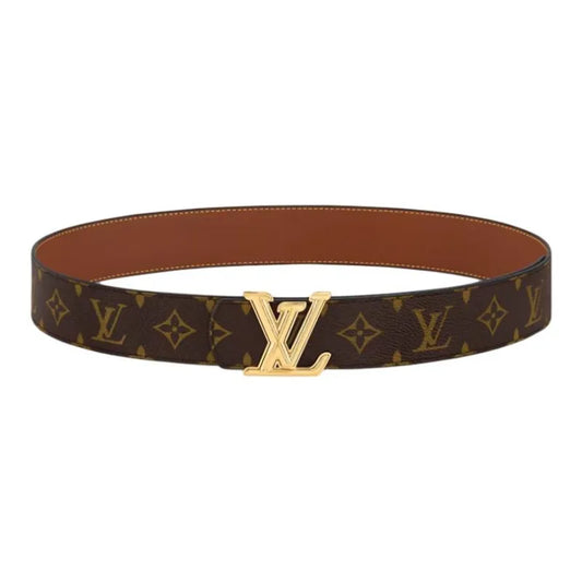LouisVuitton Dimension Canvas Leather Belt Men Brown 4CM Width