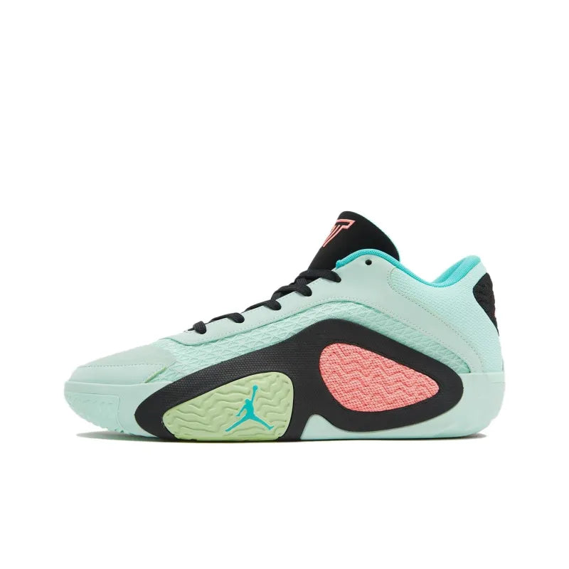 Jor_dan Tatum 2 Mint Foam Low-Top Basketball Shoes Men's Beige Black International Version