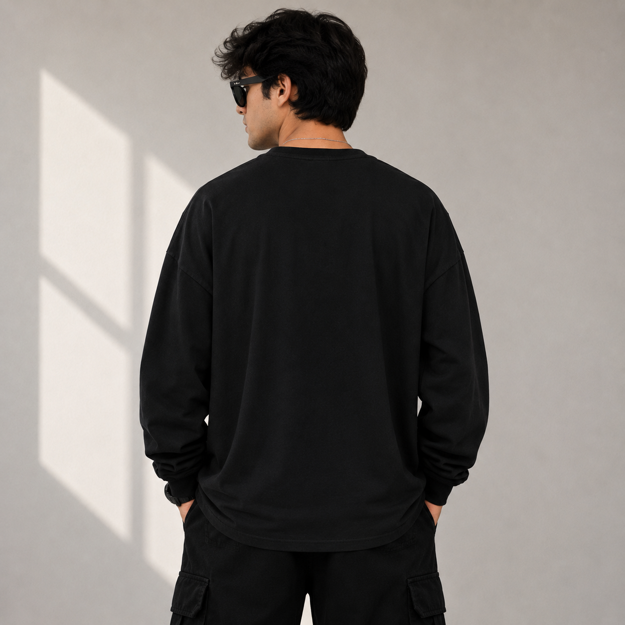 Za_ra Men’s Black Oversized Graphic T-Shirt | Full Sleeve Streetwear Tee | Newspaper Print Casual T-Shirt
