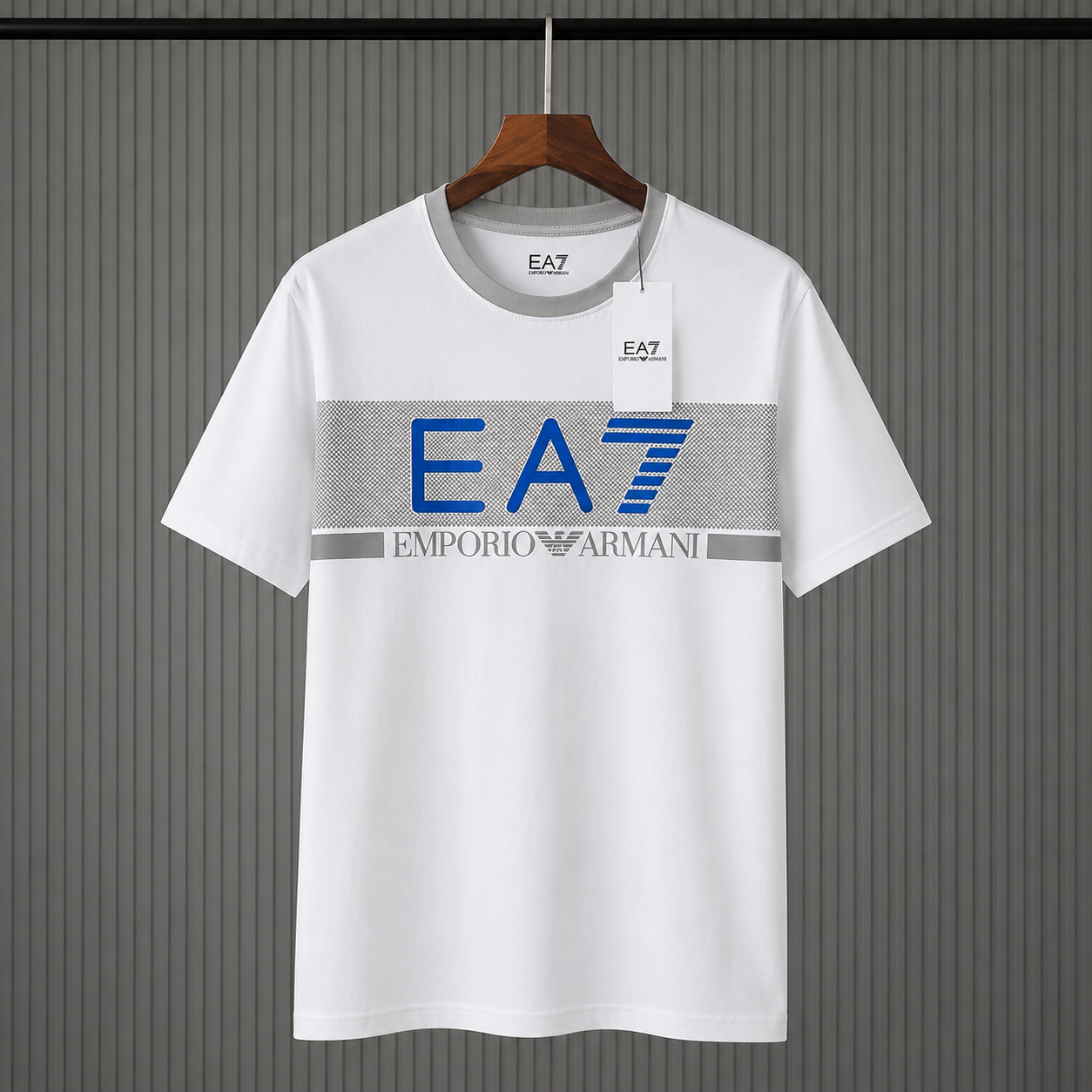 E_A7 Inspired Men's Premium white Graphic Crew Neck Cotton T-Shirt
