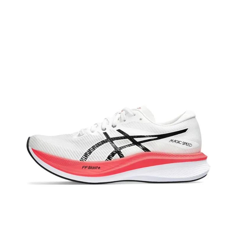 As_ics Magic Speed 3.0 Low-Top Running Shoes men's White Black Pink