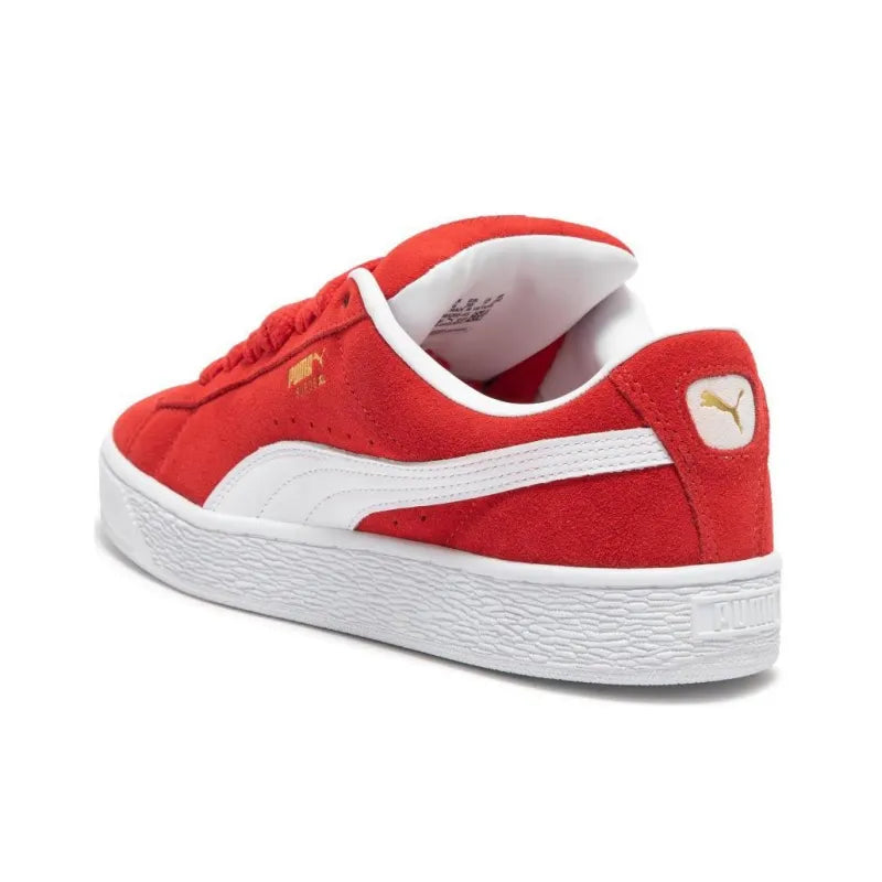 Puma Suede XL Abrasion-Resistant Low-Top Skateboarding Shoes for Men, Red and White