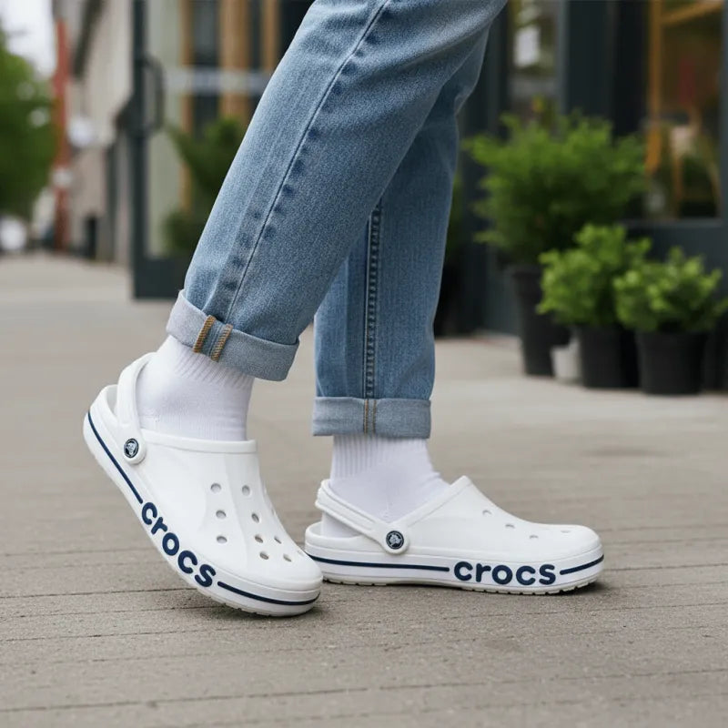Cr_ocs Bayaband Clogs White Navy