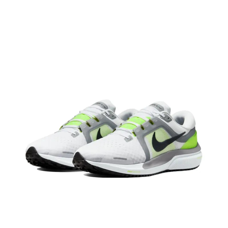 Ni_ke Air Zoom Vomero 16 Cushioning, Slip-Resistant, Abrasion-Resistant, Lightweight, Cushioned Low-Top Training Running Shoe for Men, White, Black, Yellow