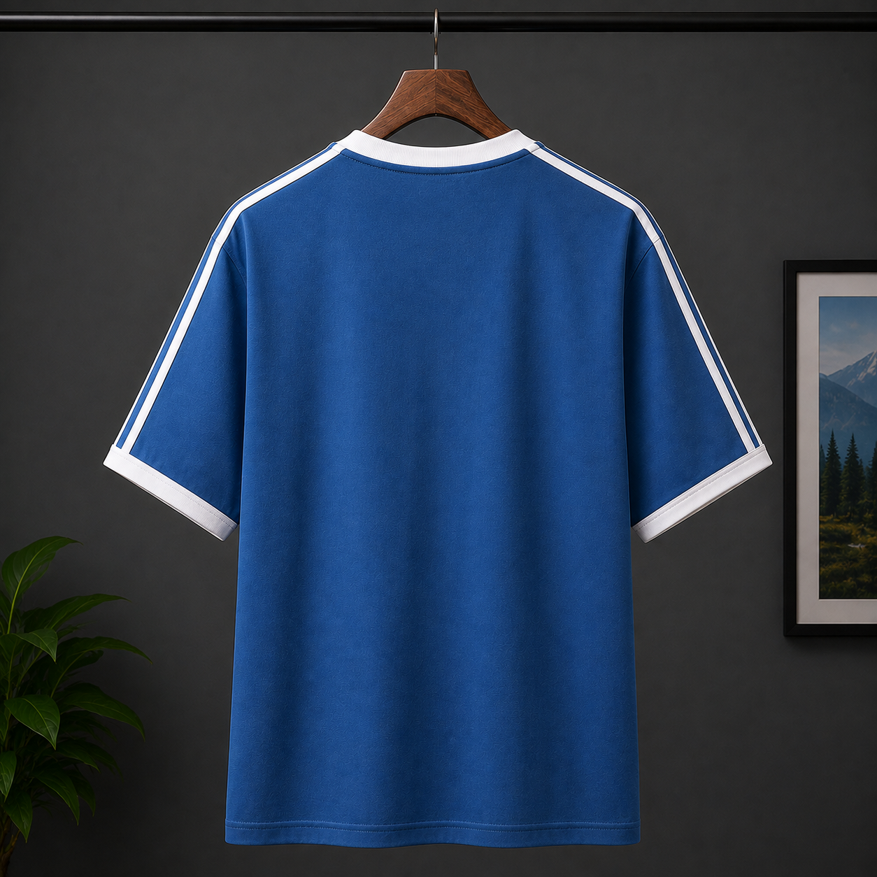 Bos_ton Re_d So_x Inspired Men's Premium Blue Oversized Cotton T-Shirt with Contrast Stripe