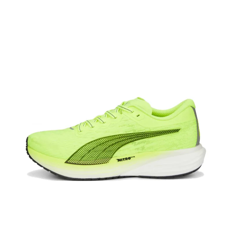 Pu_ma Deviate NITRO 2 Shock Absorbers Anti-Slip + Abrasion-Resistant Low-Top Carbon Plate Casual Running Shoes for Men Green