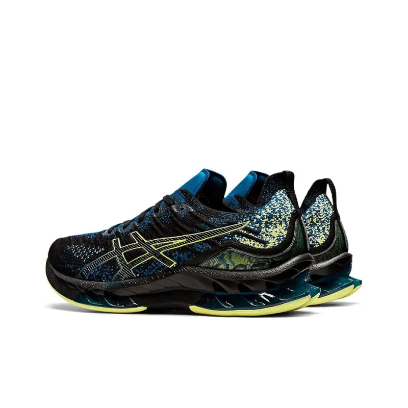 Asi_cs Gel Kinsei Blast Low-Top Casual Running Shoes for Men, Black and Blue