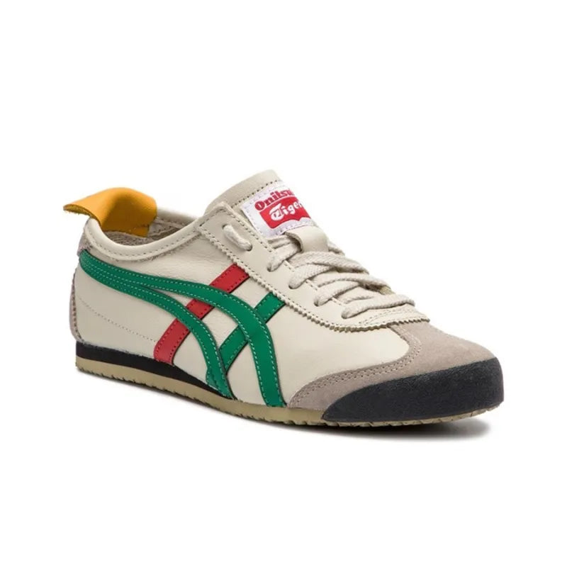Onit_suka Tiger MEXICO 66 low-top sports casual shoes, unisex, beige and green