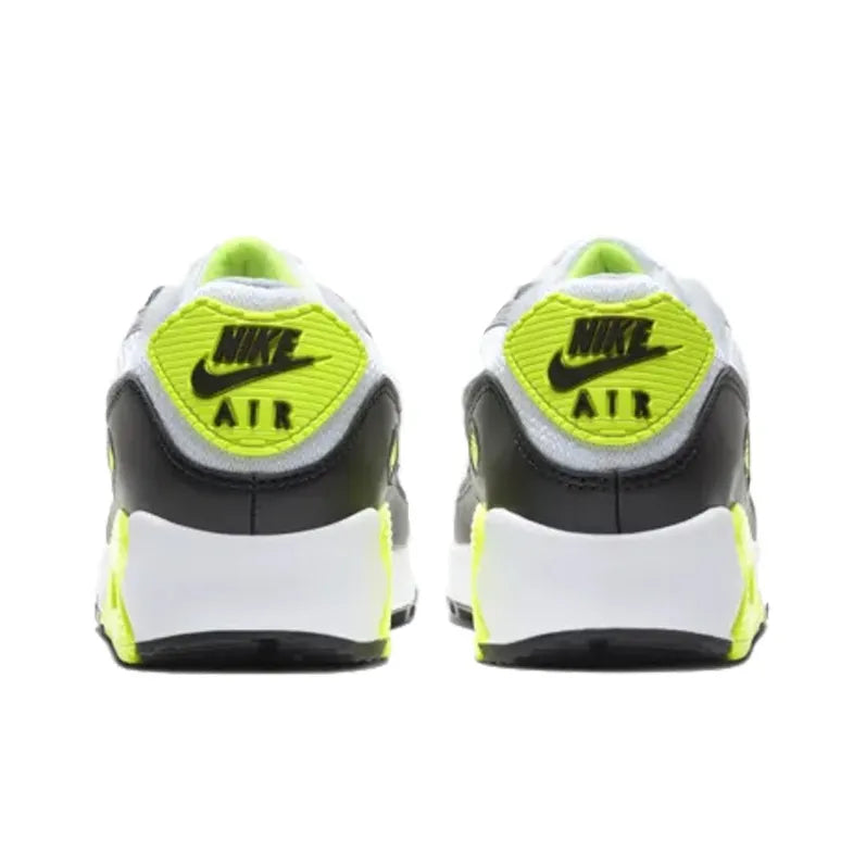 Ni_ke Air Max 90 Low-Top Running Shoes for Women: Abrasion-Resistant and Lightweight, White, Yellow