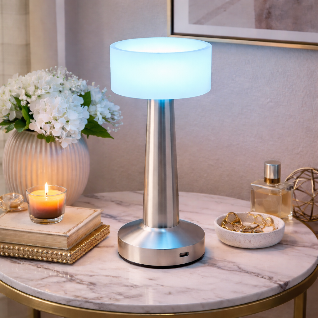 Mod_ern Rechar_geable LED Table Lamp – Minimalist Bedside Ambient Light