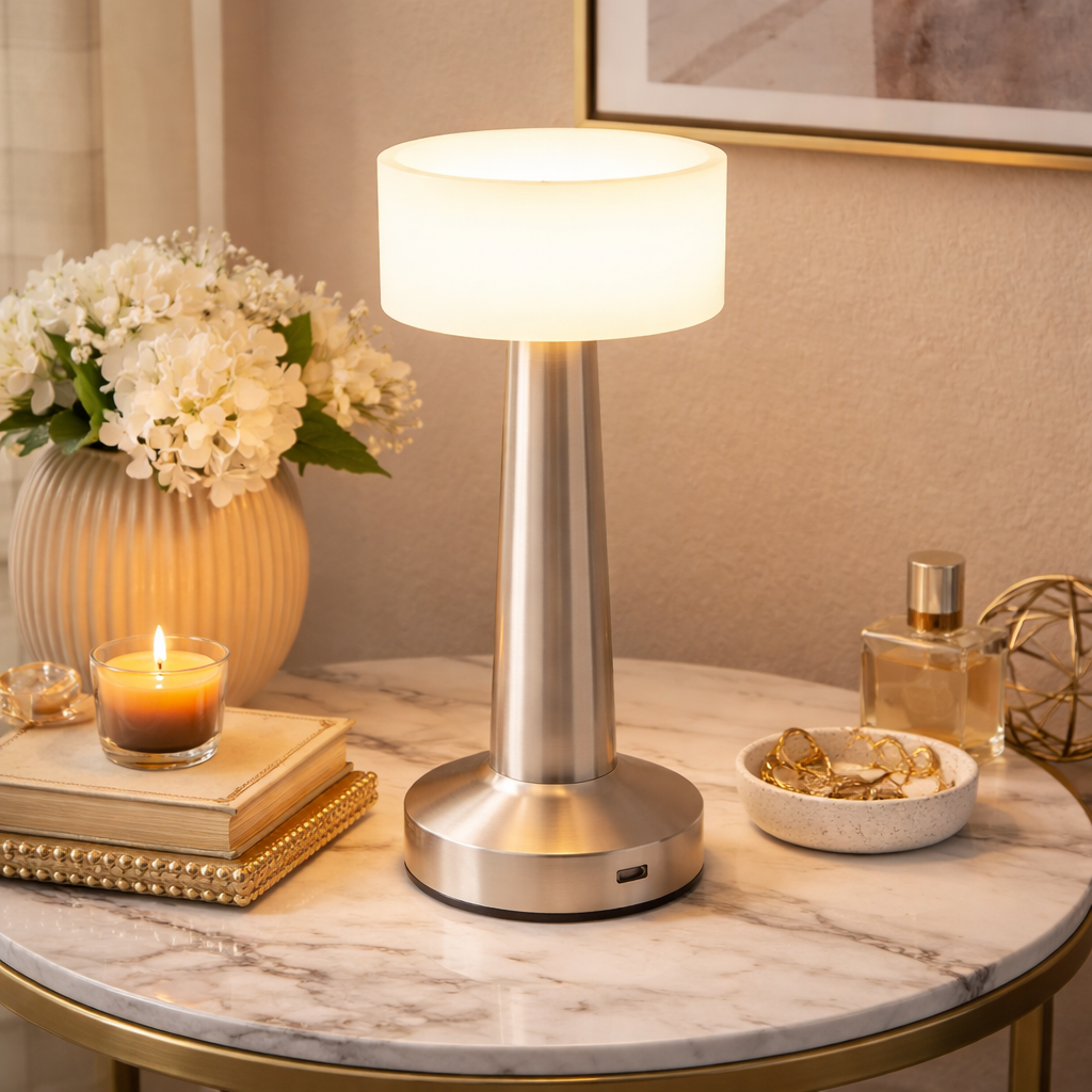 Mod_ern Rechar_geable LED Table Lamp – Minimalist Bedside Ambient Light